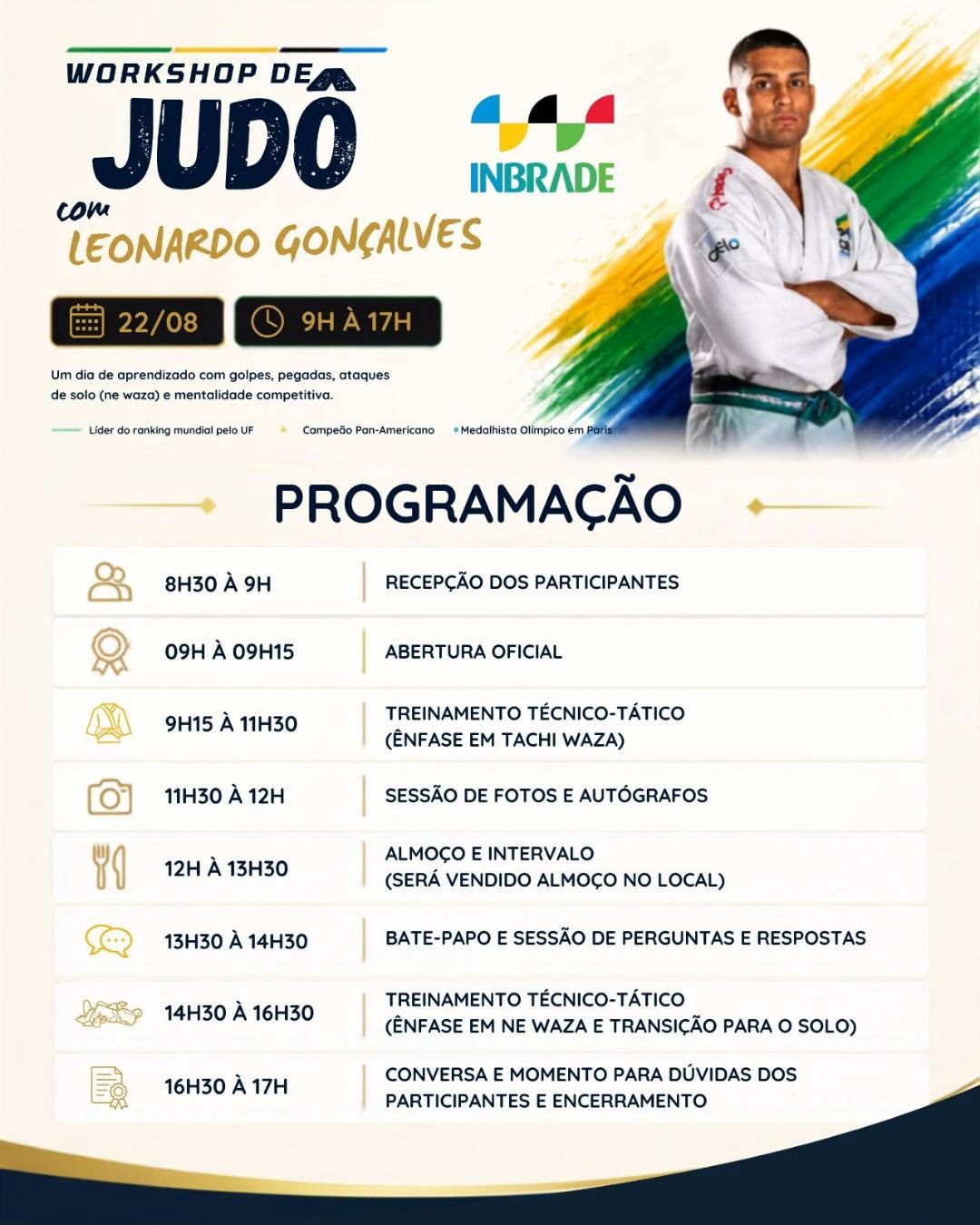 Workshop com Leonardo Gonçalves: medalhista olímpico dá aula em Paulínia neste sábado